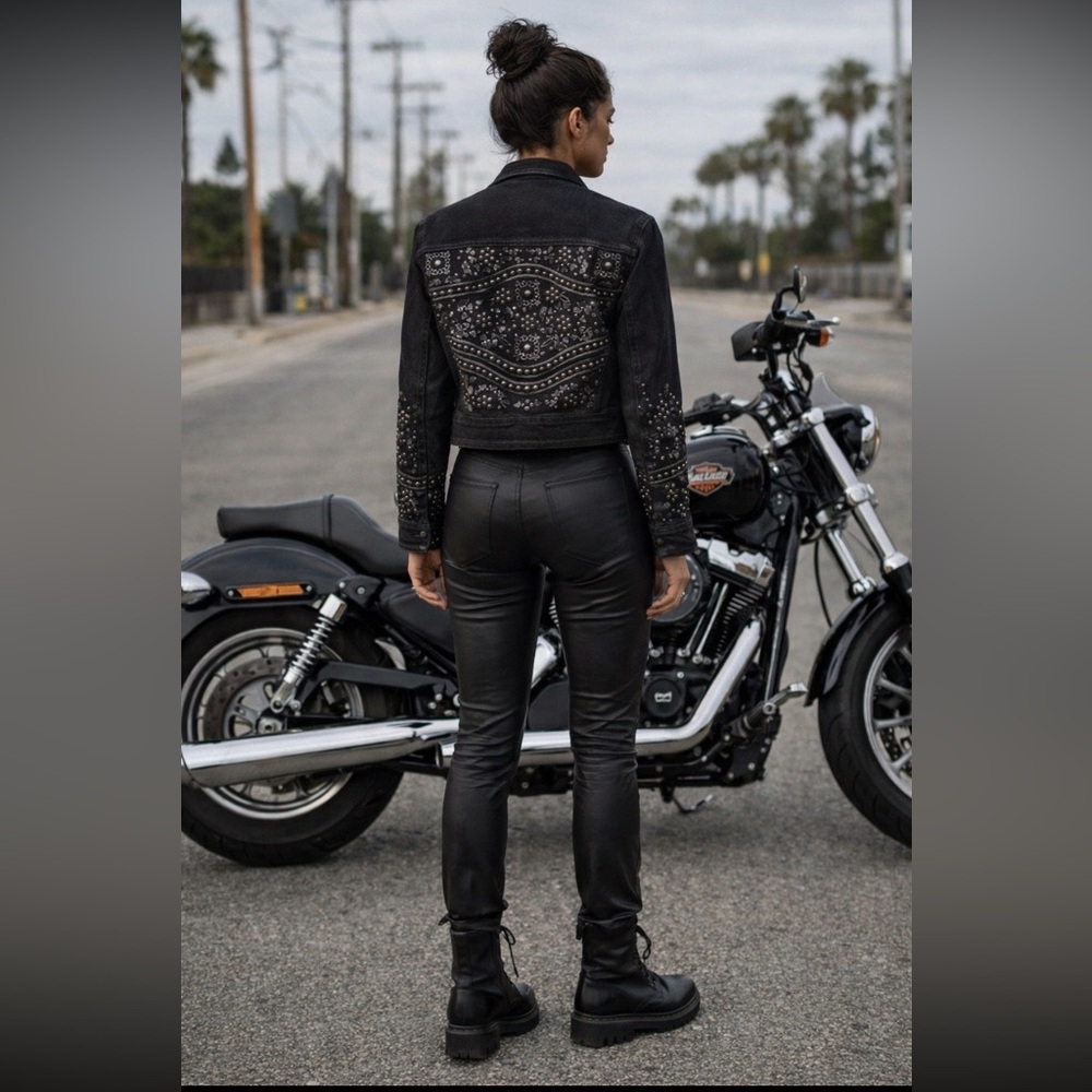 Anthropologie NWT Understated Leather  True Love Studded Jacket Size XS.